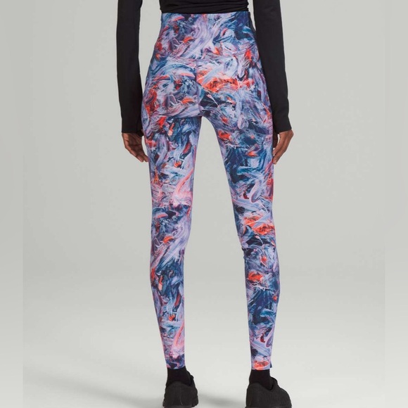 Lululemon Base Pace High-Rise Running Tight 28" *Brushed Nulux Purple Multi Sz8 - Picture 2 of 13